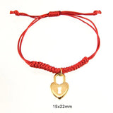 Heart Lock Amulet Bracelet Stainless Steel Red String