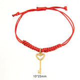 Heart Lock Amulet Bracelet Stainless Steel Red String