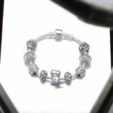 Dinosaur Pendant Charm Bracelet Crystal Beads Snake Chain Bracelet