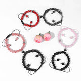 8mm Opal Crystal Couple Bracelets Reiki Bracelet Magnetic Heart Charm