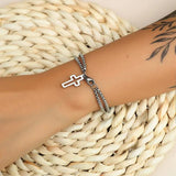 Cross Pendant Stainless Steel Bracelet Retro Punk Jewelry