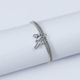 Cross Pendant Stainless Steel Bracelet Retro Punk Jewelry