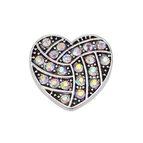 6pcs/lot Mixed Metal 18mm Snap Buttons with Rhinestone for Snap Bracelets