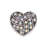 6pcs/lot Mixed Metal 18mm Snap Buttons with Rhinestone for Snap Bracelets