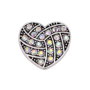 6pcs/lot Mixed Metal 18mm Snap Buttons with Rhinestone for Snap Bracelets