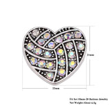 6pcs/lot Mixed Metal 18mm Snap Buttons with Rhinestone for Snap Bracelets