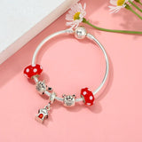 Cartoon Rabbit Charm Bracelets With Silver Bracelet Women Kids Men Couples