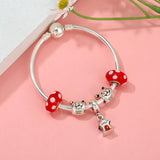 Cartoon Rabbit Charm Bracelets With Silver Bracelet Women Kids Men Couples