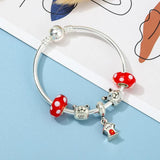 Cartoon Rabbit Charm Bracelets With Silver Bracelet Women Kids Men Couples
