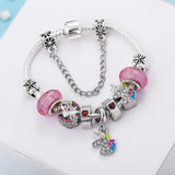 Sweet Romantic Flower Charm Bracelet Female DIY love Crystal Beads Bracelet