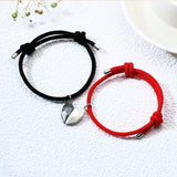 Romantic Heart Magnet Bracelets Couple Lucky Red Rope Anniversary Gift