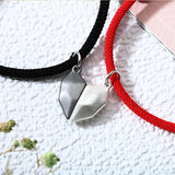 Romantic Heart Magnet Bracelets Couple Lucky Red Rope Anniversary Gift