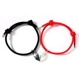 Romantic Heart Magnet Bracelets Couple Lucky Red Rope Anniversary Gift