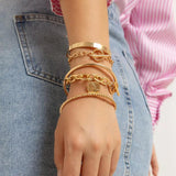 Exaggerated Thread Fried Dough Twist Alloy Bracelet