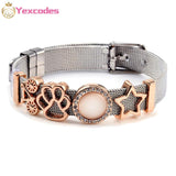 Two-color Stainless Steel Charm Bracelets Men Women Bracelet