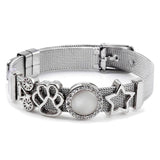 Two-color Stainless Steel Charm Bracelets Men Women Bracelet