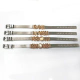 Two-color Stainless Steel Charm Bracelets Men Women Bracelet