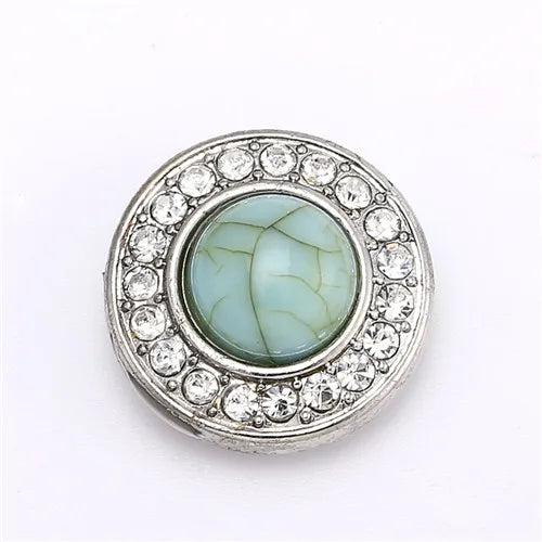 6pcs Snap Button Jewelry Mixed Metal 18mm Snaps with Rhinestone Button