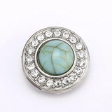 6pcs Snap Button Jewelry Mixed Metal 18mm Snaps with Rhinestone Button