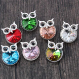 6pcs Owl Snap Button Fit 18mm Snap Bracelets Bangles DIY Ginger Charms