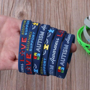6-Pack Autism Awareness Silicone Wristbands Unisex
