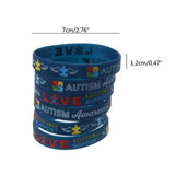 6-Pack Autism Awareness Silicone Wristbands Unisex