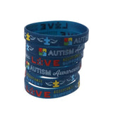 6-Pack Autism Awareness Silicone Wristbands Unisex