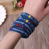 6-Pack Autism Awareness Silicone Wristbands Unisex