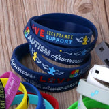 6-Pack Autism Awareness Silicone Wristbands Unisex