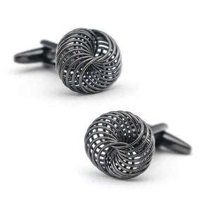 Gunblack Knot Cuff Links Hollowed Out Copper Material