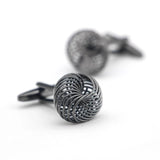 Gunblack Knot Cuff Links Hollowed Out Copper Material