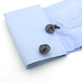 Gunblack Knot Cuff Links Hollowed Out Copper Material
