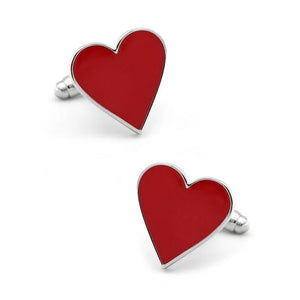 Heart Cufflinks for Men Brass Red Cuff Links Wholesale