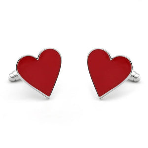 Heart Cufflinks for Men Brass Red Cuff Links Wholesale