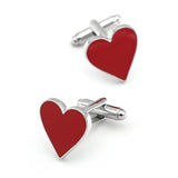 Heart Cufflinks for Men Brass Red Cuff Links Wholesale
