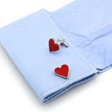 Heart Cufflinks for Men Brass Red Cuff Links Wholesale
