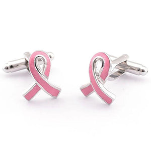 French Men Cuff links Copper Pink Ribbon CuffLinks