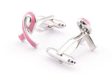 French Men Cuff links Copper Pink Ribbon CuffLinks