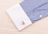 French Men Cuff links Copper Pink Ribbon CuffLinks