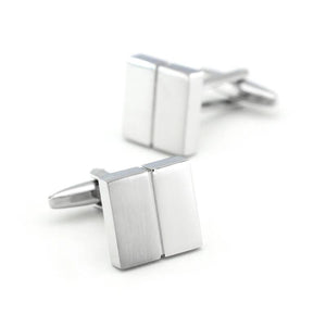 Metal Wire Drawing Cufflinks For Men Silver Cuff Links Wholesale