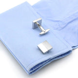 Metal Wire Drawing Cufflinks For Men Silver Cuff Links Wholesale