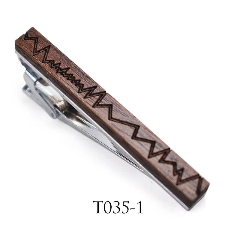 Personality Wood Tie Clips for Business Wedding Shirt Necktie Bar