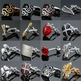 Rose Champagne 4-leaf Clover Cufflinks for Men French Shirt Wedding Jewelry