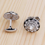 Crystal Cufflinks Groom Wedding Party Jewelry Rhinestone Cuff Buttons