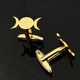 Vintage Triple Moon Goddess Cufflinks Stainless Steel Wedding Gift