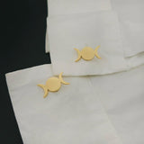 Vintage Triple Moon Goddess Cufflinks Stainless Steel Wedding Gift