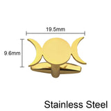 Vintage Triple Moon Goddess Cufflinks Stainless Steel Wedding Gift