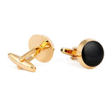 Classic Round Cufflinks Golden Silver French Dress Shirts Wedding