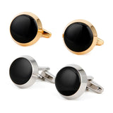 Classic Round Cufflinks Golden Silver French Dress Shirts Wedding