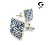 iGame Arrival Blue Flower Enamel Cuff Links